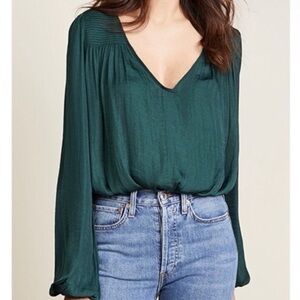 Free People Deep Green Blouse
